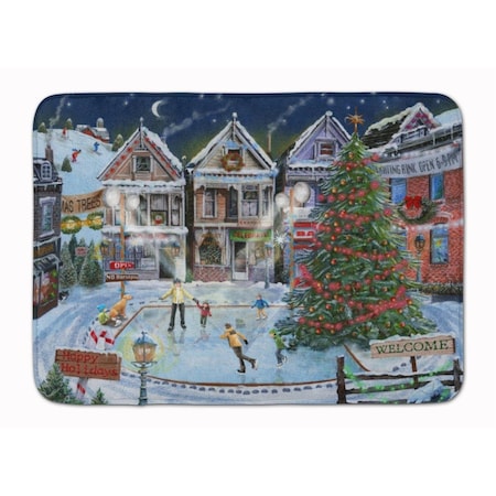 Carolines Treasures Christmas Family Skate Night Machine Washable Memory Foam Mat PTW2005RUG